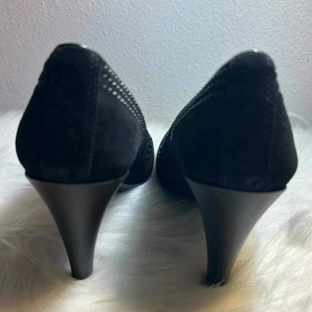 ECCO Danish Design Womens Black Suede Heels Size EU40/9.5US